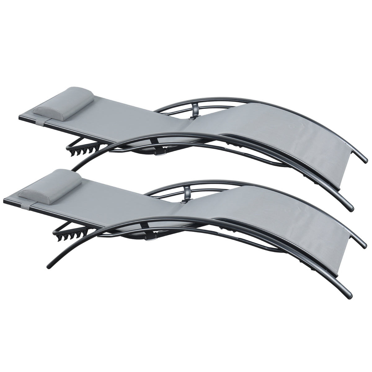 Pair Of Bali Sun Loungers | Set of 2 | Grey