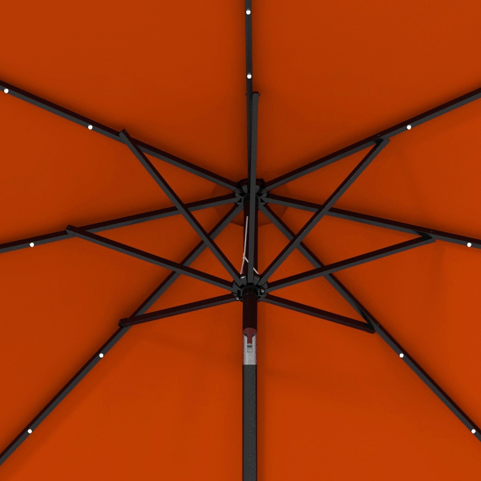 2.7m Patio Led Umbrella W/ Tilt/crank | Orange
