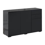 Side Cabinet With 2 Door Cabinet And 2 Drawer Home Office | One Size | Black