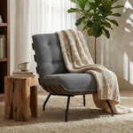 Accent Chair, Reading Chair With Spring Cushion | Dark Grey