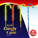 Multi Coloured Candy Cane Led Pathway Lights 4 Pack