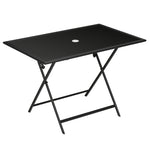 Folding Patio Dining Table W/ Parasol Hole