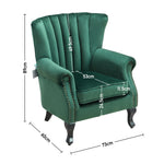 Velvet Channel Occasional Armchair Sofa Chair