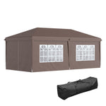 3 X 6 M Pop Up Gazebo With Sides And Windows | Brown