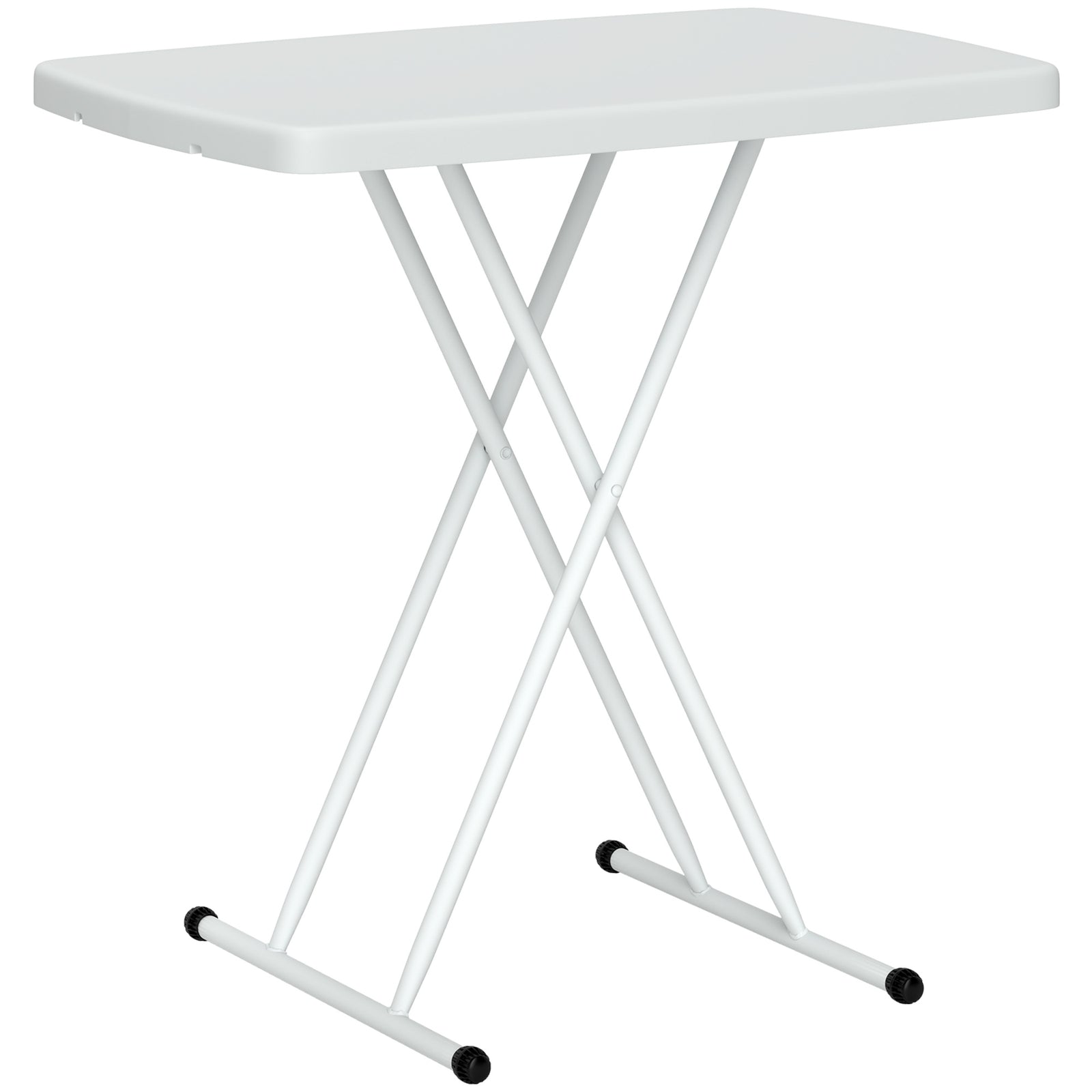 Folding Coffee Table, Height Adjustable Bistro Table | White