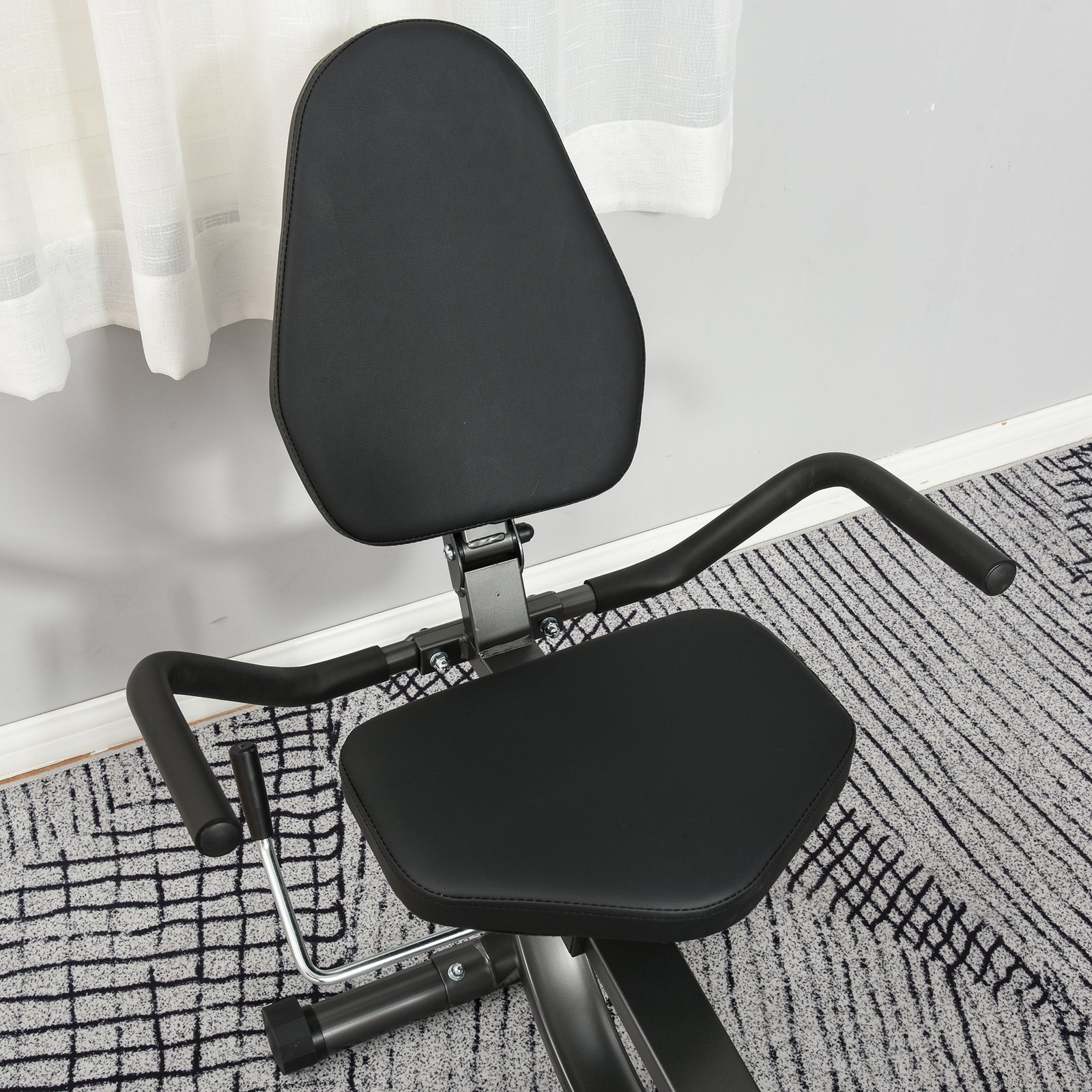 Stationary Recumbent Bike With Lcd Monitor & Pad Holder | Black