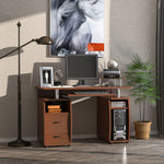 Office Desk With Keyboard Tray, Drawer | Brown