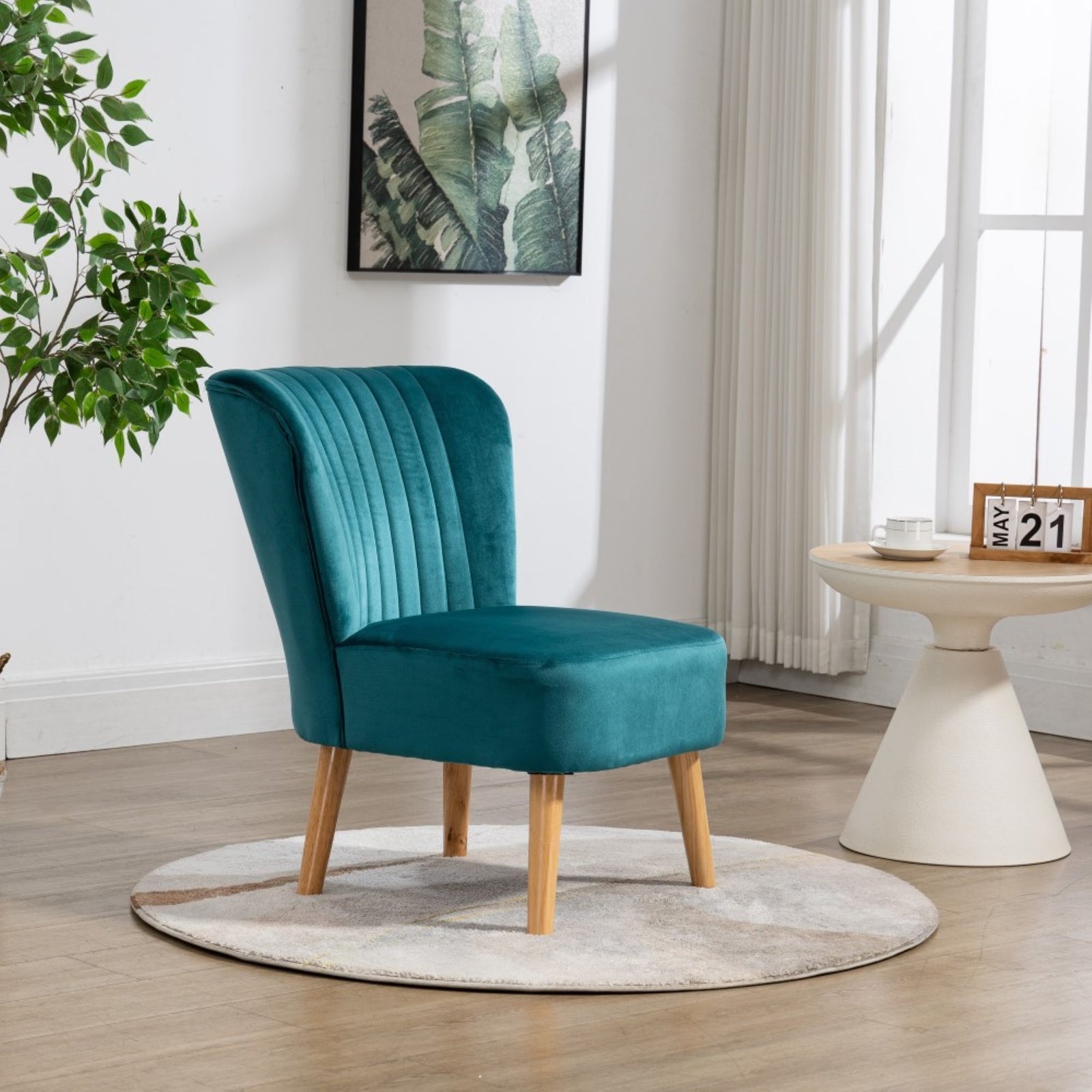 Arezza Velvet Accent Chair | Teal