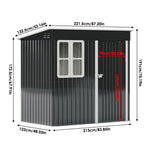7.3x4ft Heavy Duty Outdoor Metal Garden Shed Lockable Weatherproof Storage Shed For Patio Or Backyard