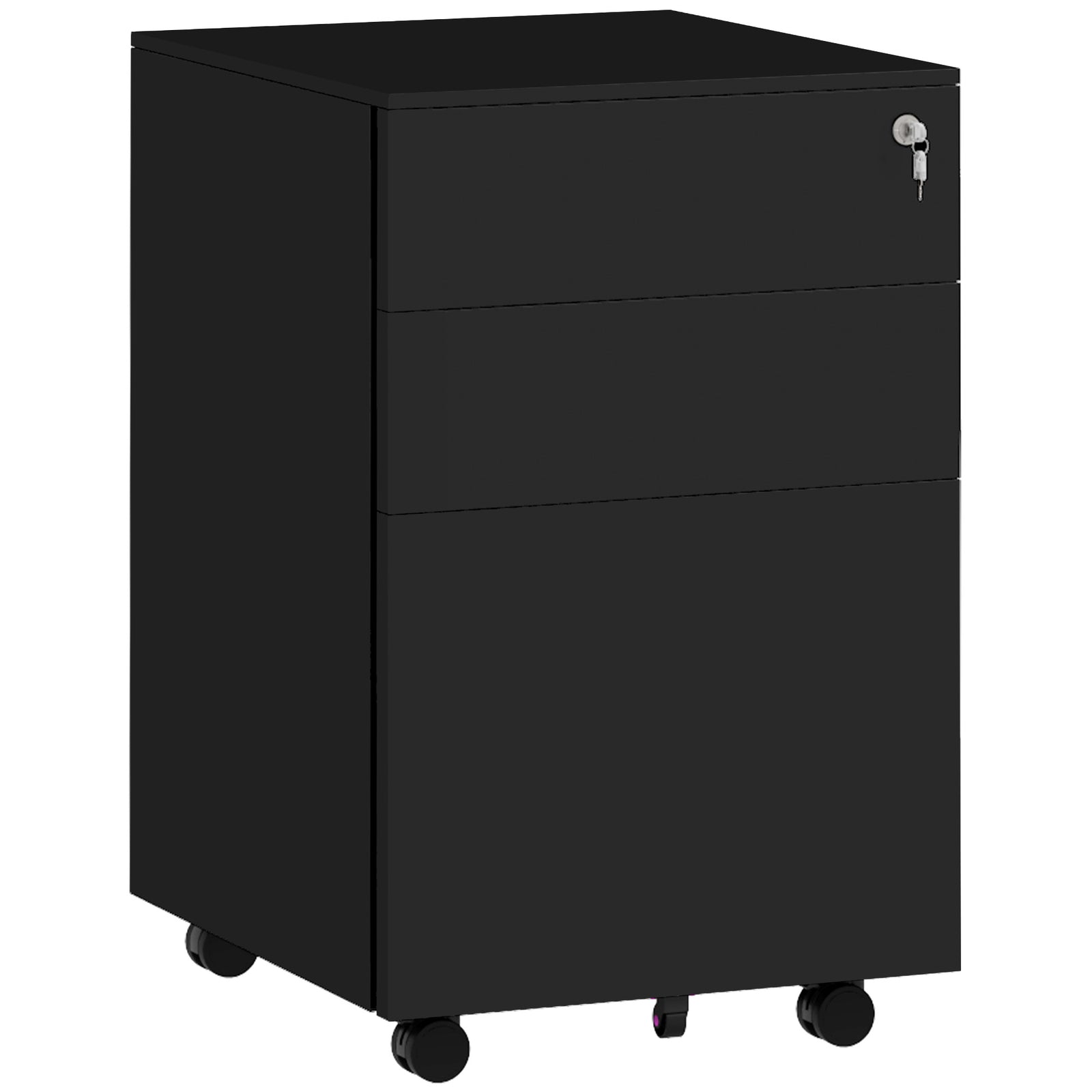 Steel File Cabinet With Lock Hanging Bar For A4 Size | One Size | Black