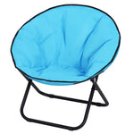 Folding Saucer Moon Chair Oversized Padded Seat Round Oxford | Blue