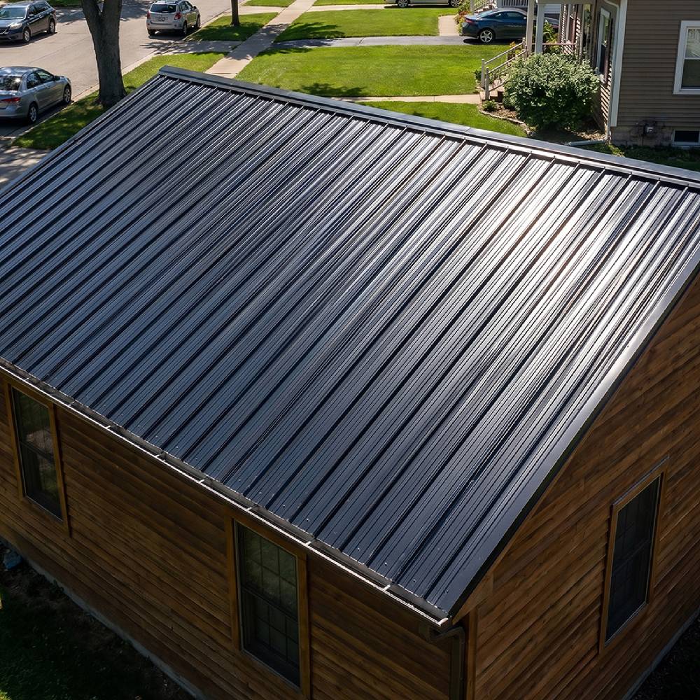 12pcs Galvanised Steel Corrugated Roofing Sheets | Black
