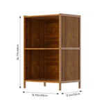 2-tier Open Bookcase, Small Space Bamboo Storage Shelf, Freestanding Corner Organizer With Raised Feet