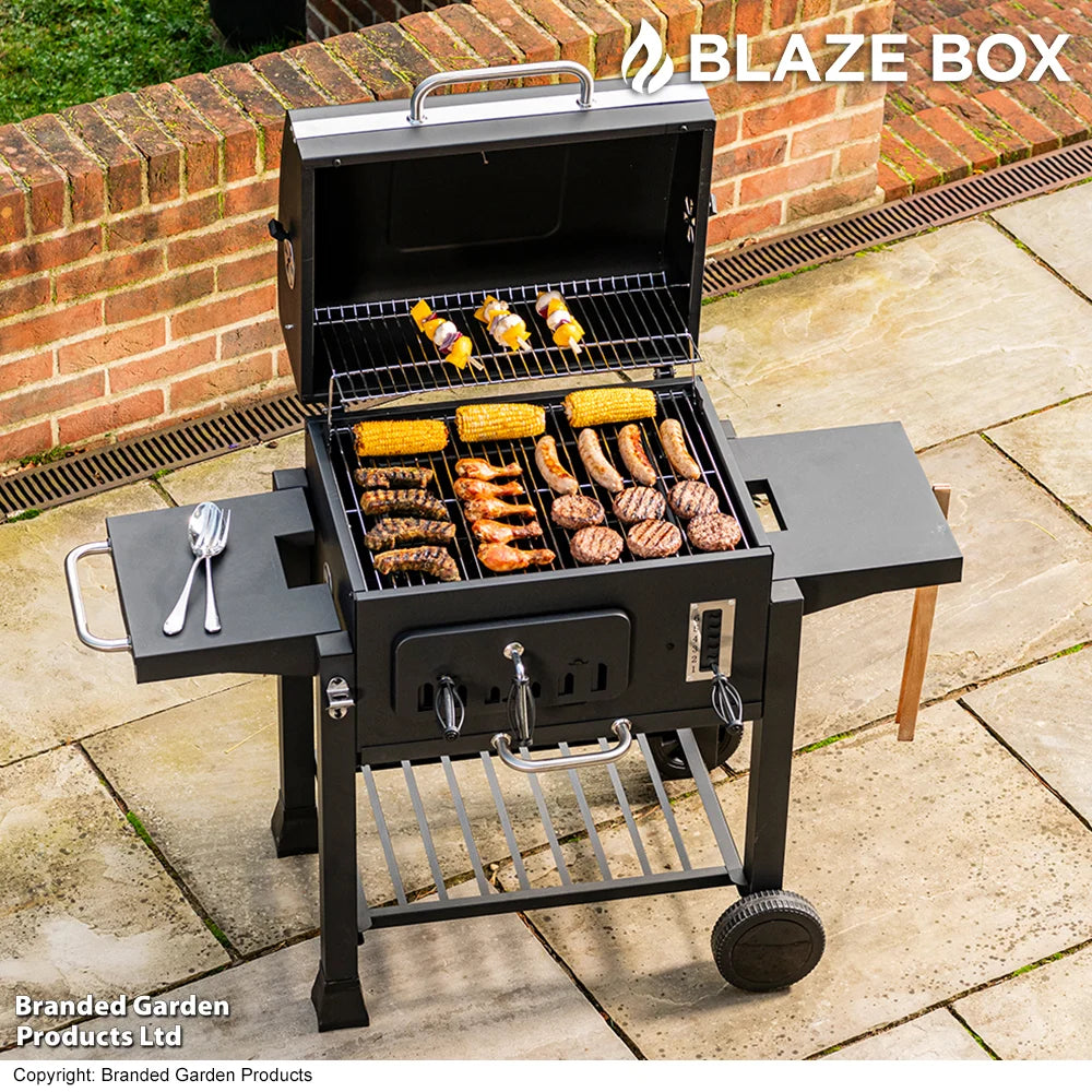 Blazebox 24" Trolley Charcoal Bbq Grill & Smoker