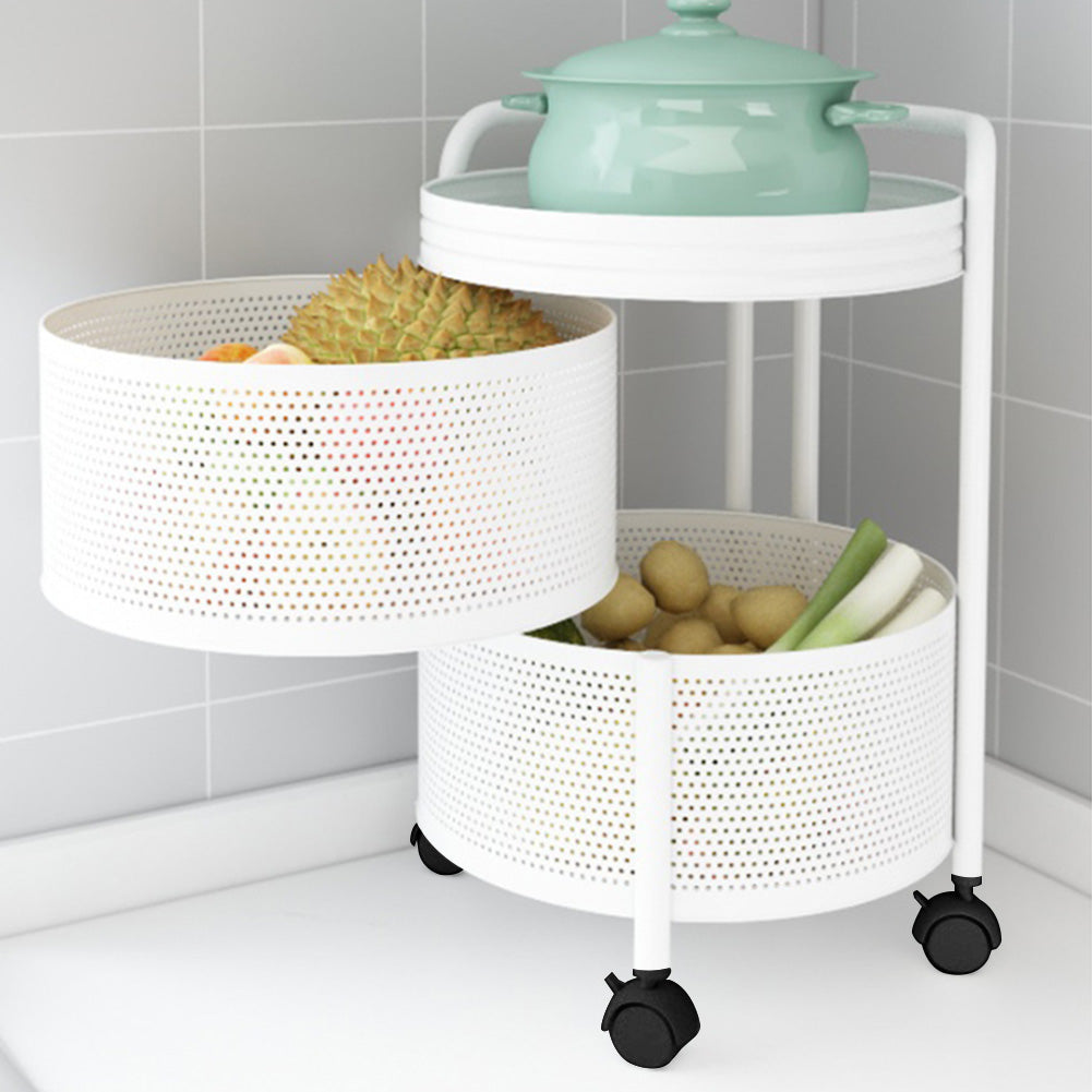 2-tier Kitchen Rotating Storage Rack