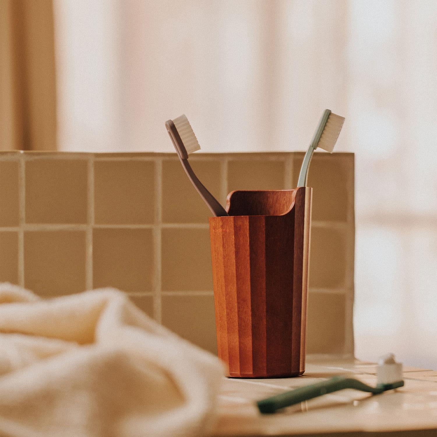 Toothbrush Holder, Bathroom Tumbler, White, Avenir Collection