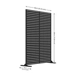 Metal Outdoor Privacy Screen 90cm X 180cm - Slats | 180cm x 90cm | Black
