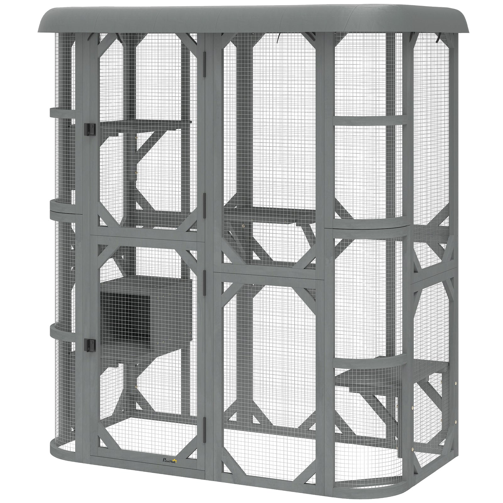 PawHut Walk-in Catio, Outdoor Cat Enclosure With 4 Jumping Platforms, Condo
