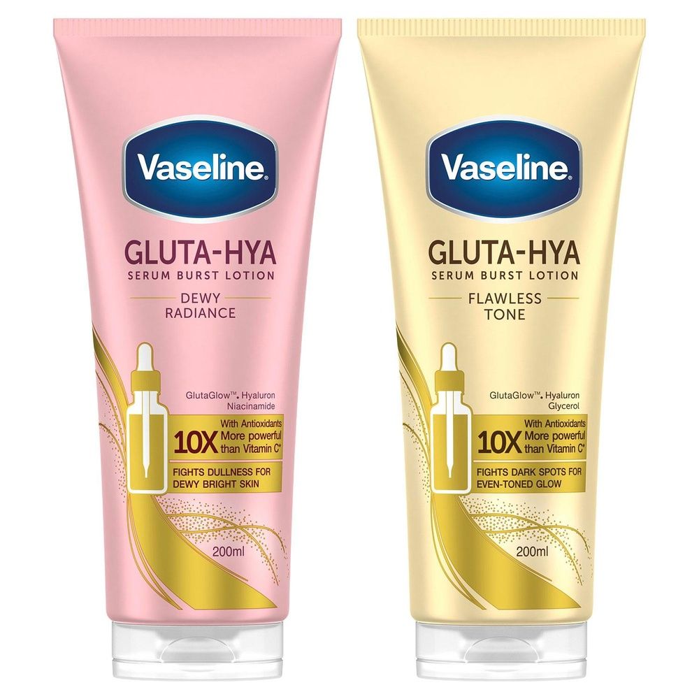 Vaseline Gluta-hya Lotion Duo Dewy Radiance & Flawless Glow, 200ml Each