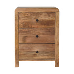 Solid Wood Aspen Oak-ish 3 Drawer Bedside