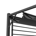 3x 2.8m Metal Outdoor Pergola With Retractable Roof & Pa-coated Polyester,outdoor Gazebo Canopy Shelter With Grommet Holes For Garden