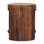 Solid Wood Savoy Leather Stool