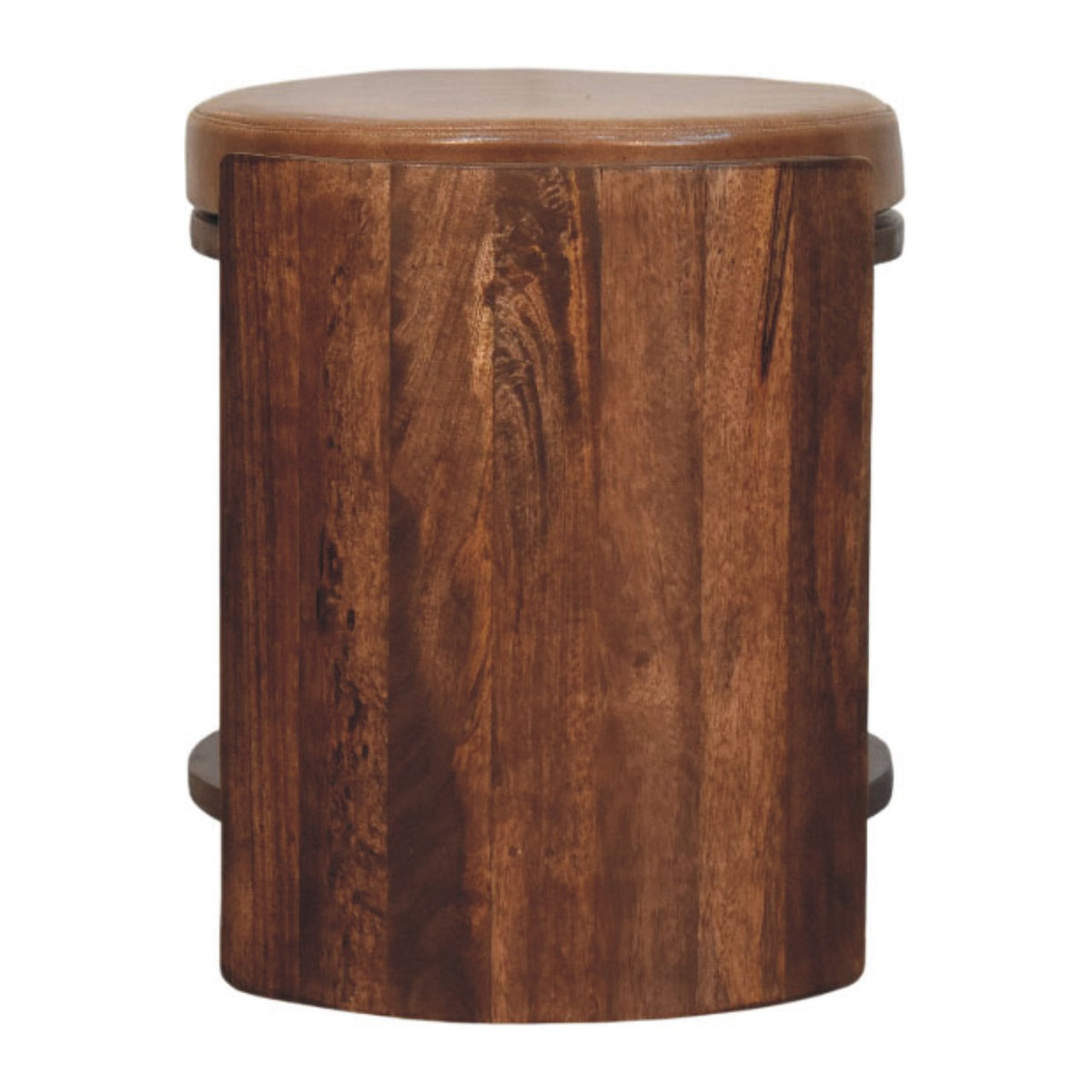 Solid Wood Savoy Leather Stool