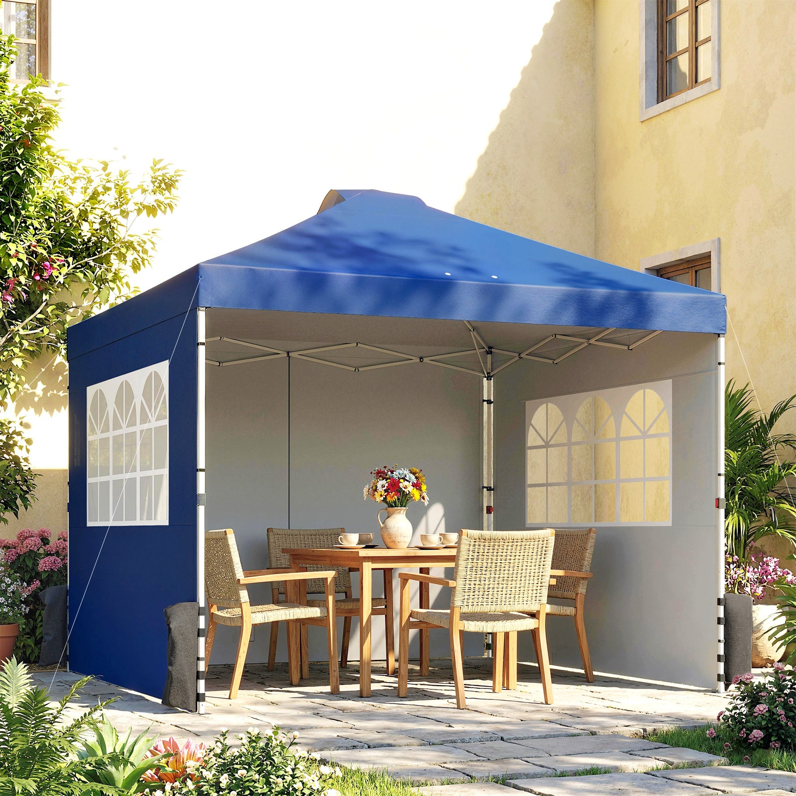 Pop Up Gazebo Waterproof Height Adjustable 3 X 3 (m) | Blue