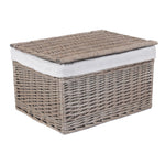 Wicker Antique Wash Cotton Lined Storage Basket | Set-of-3 | Brown