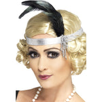 Silver Satin Charleston Headband