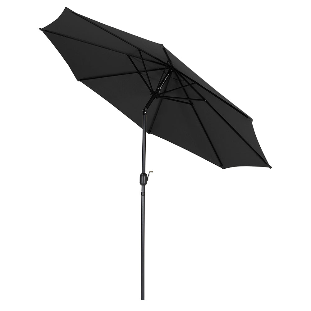 3m Garden Parasol Adjustable Tilting Parasol With Crank Handle For Outdoor Garden Patio Camping Without Base | One Size | Black
