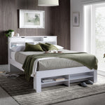 Fabio Wooden Storage Bed With 1 Drawer | King | White