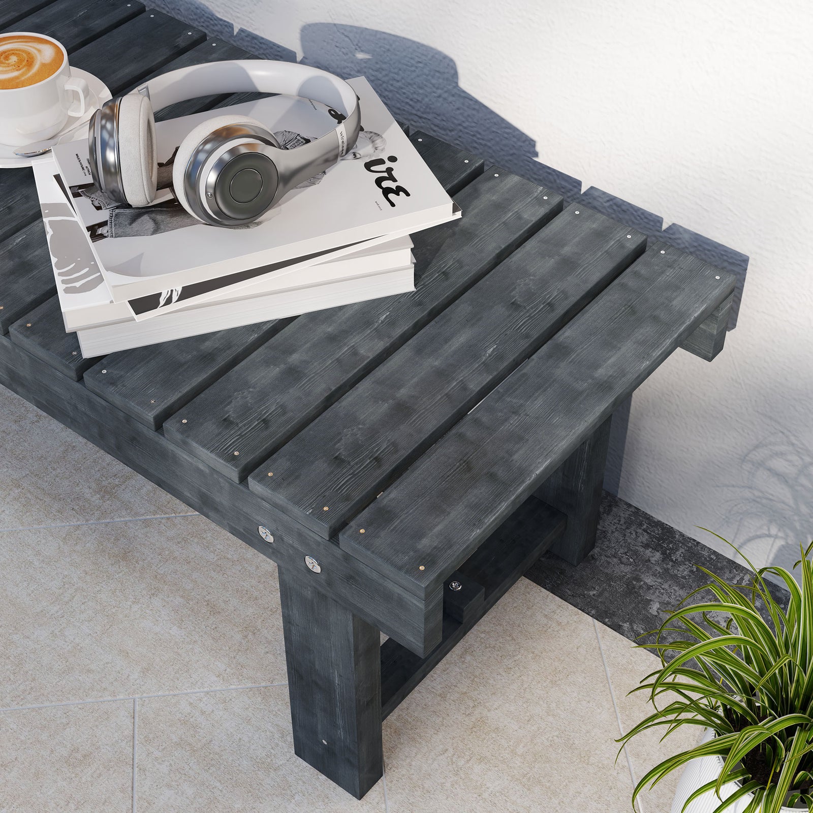 1 Piece 2-seater Wooden Fir Garden Bench