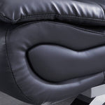 Pu Leather 2-seat Convertible Sofa Bed With Pillows
