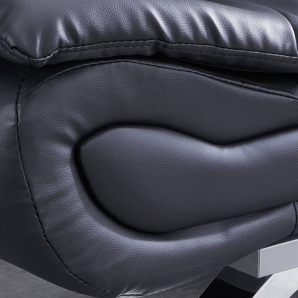 Pu Leather 2-seat Convertible Sofa Bed With Pillows