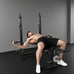 Multi-exercise Incline Or Flat Weight Bench W/ Bench Rack