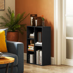 2-tier Bookshelf With 5 Open Storage Compartments | One Size | Black