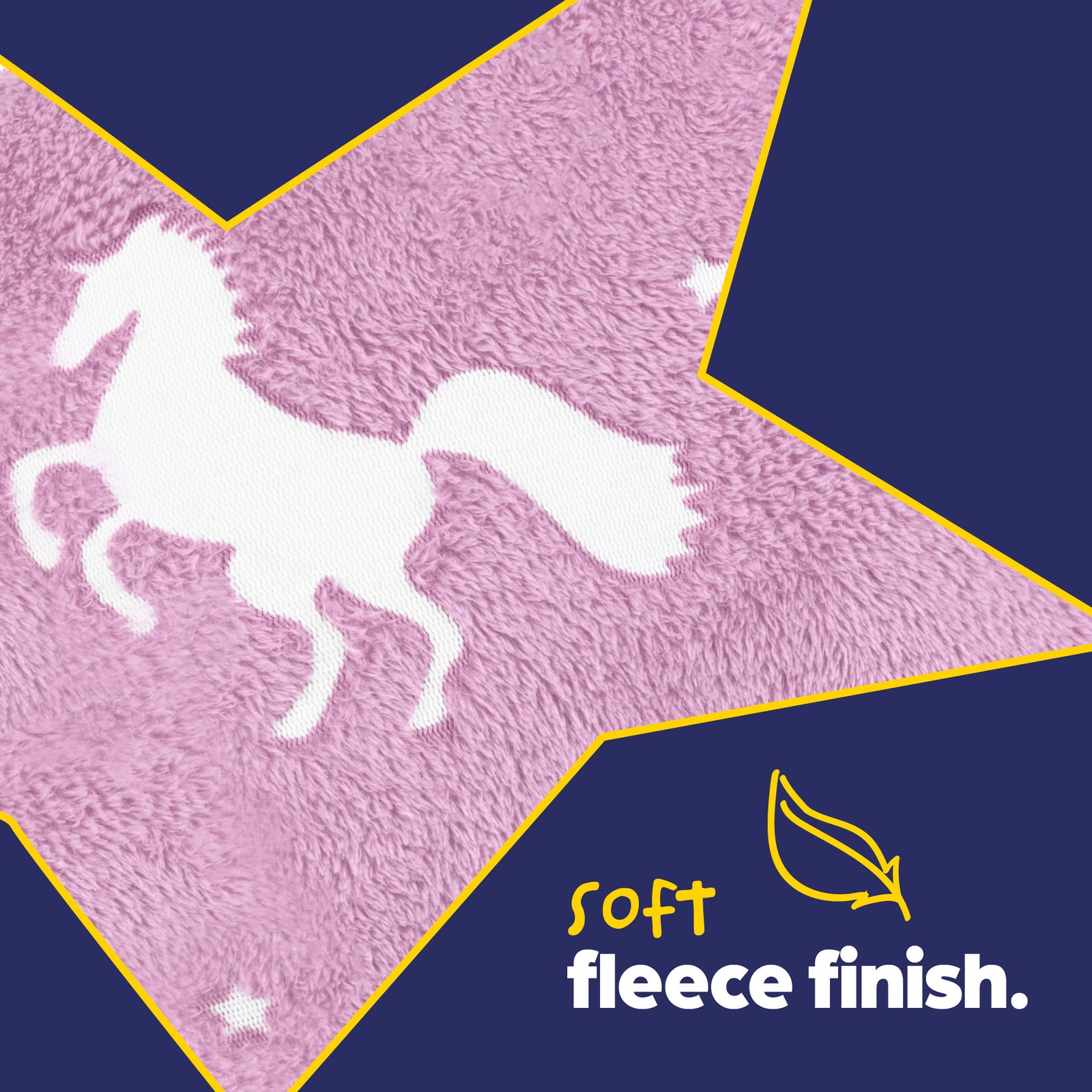 Pink Glow In The Dark Cushion With Unicorn Print Plush Fleece Pillow