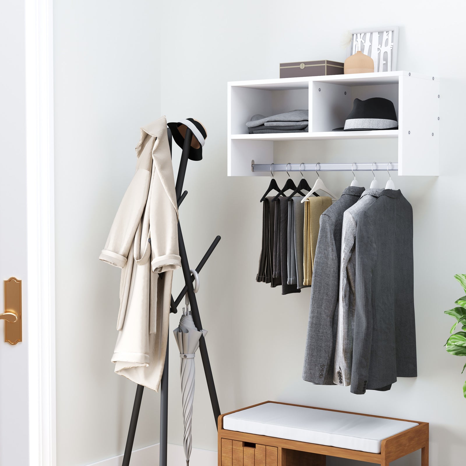 Wall Mounted Storage Hat Rack Hanging Coat Organizer Hanger