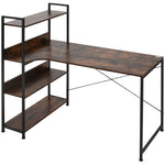 Industrial Computer Table 4-tier Storage Shelf Metal Frame