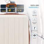 Medium 26" Hard Shell Check In Suitcase 8 Spinner Wheels Hold Luggage | Medium | Cream