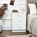 Modern 3 Drawers Side Cabinet, Wooden Bedside Table