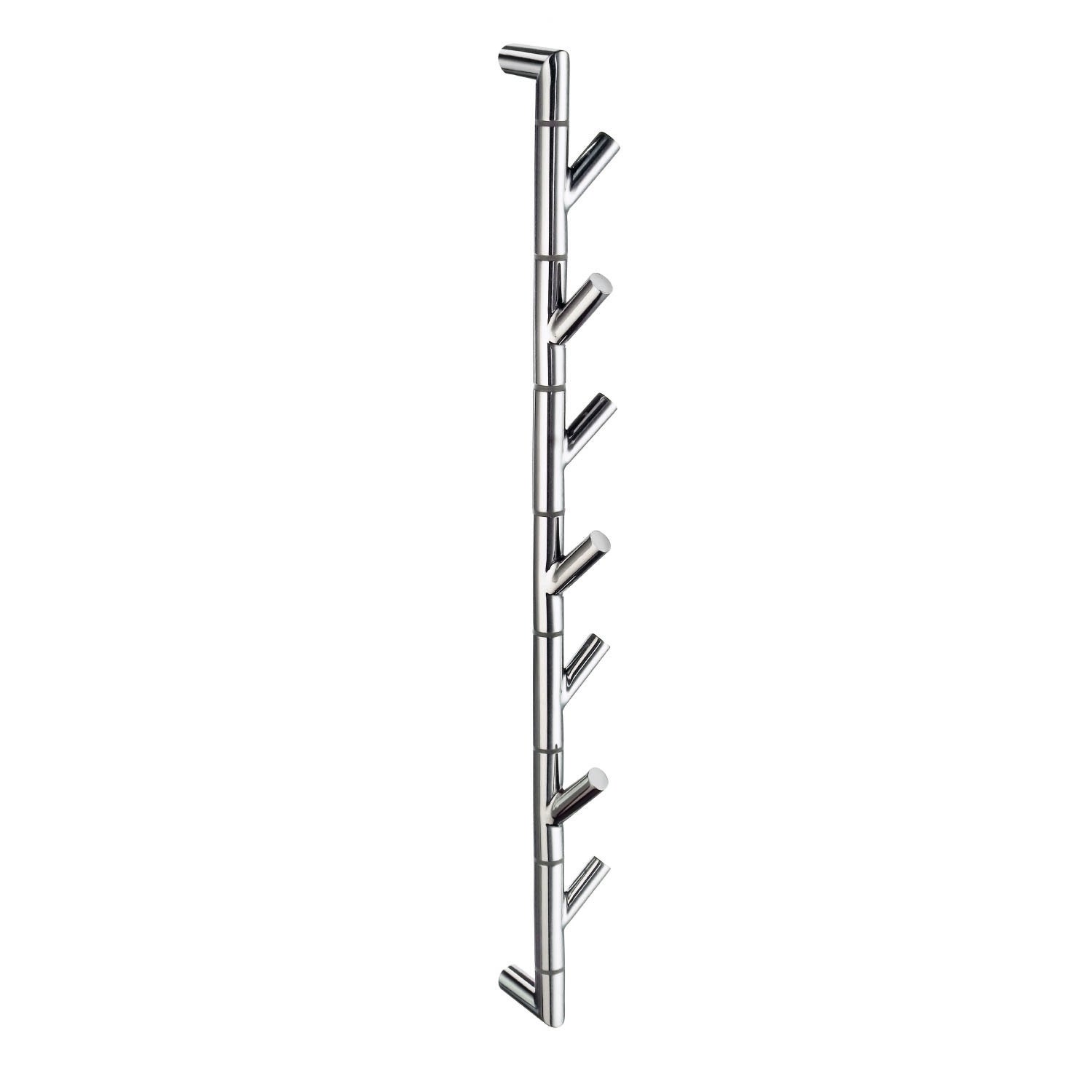 Polished Stainless Steel Seven Swivel Swing Towel Hooks | Polished Stainless Steel