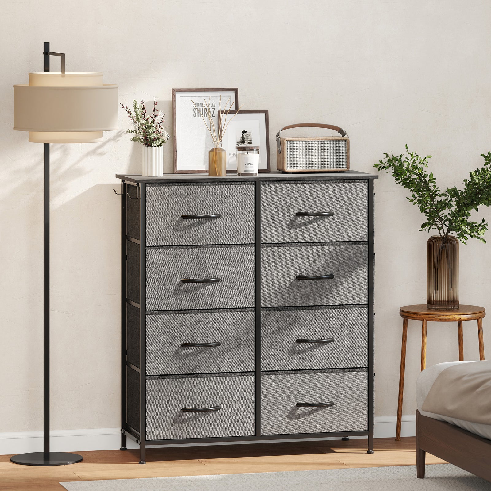 Fabric Chest Of Drawers, 8 Drawer Dresser For Bedroom | Grey