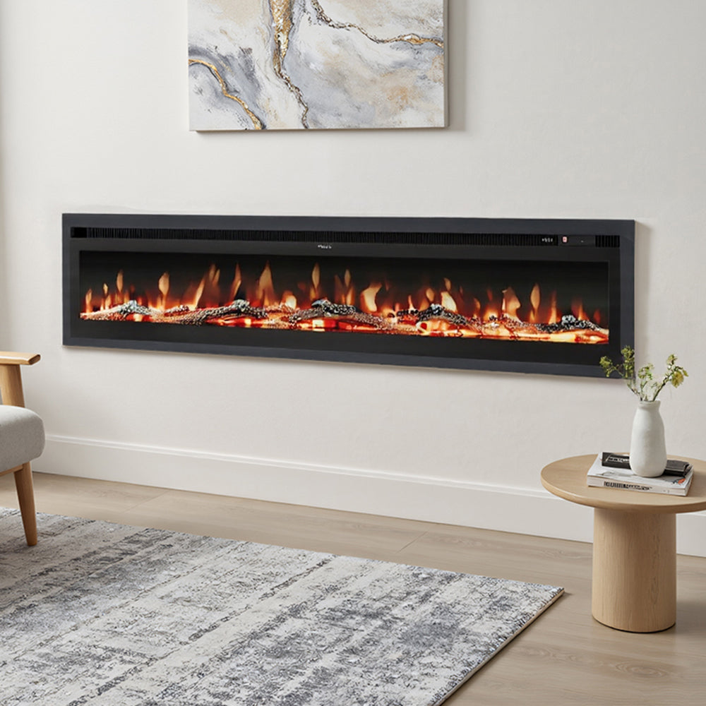 80/100-inch Electric Fireplace Heater,900w/1800w With Remote Control And 12 Flame Colors | Extra Large