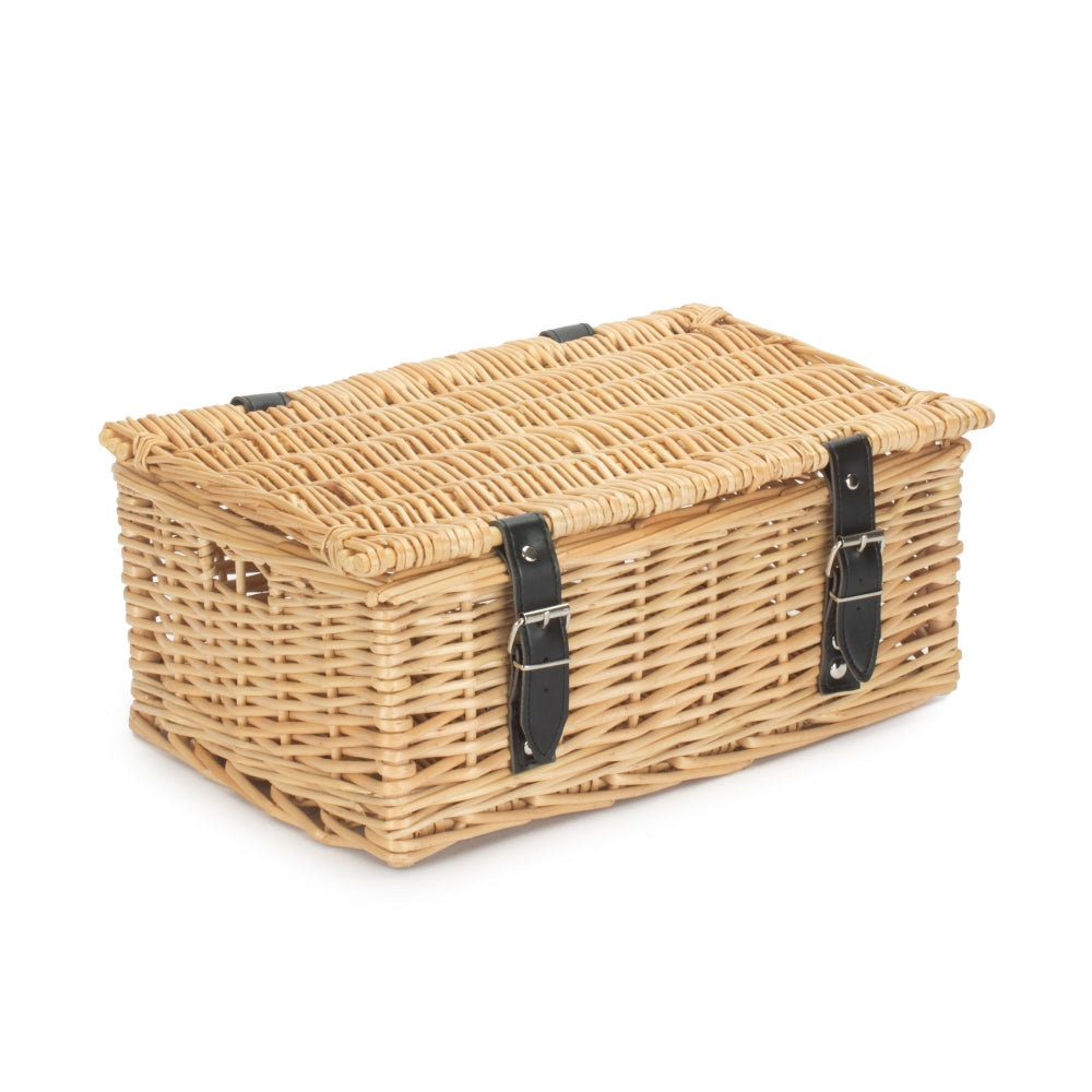 36cm Unlined Buff Wicker Empty Picnic Basket | One Size | Brown