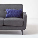 Crushed Velvet Cushion Cover | 30cm x 50cm | Navy Blue