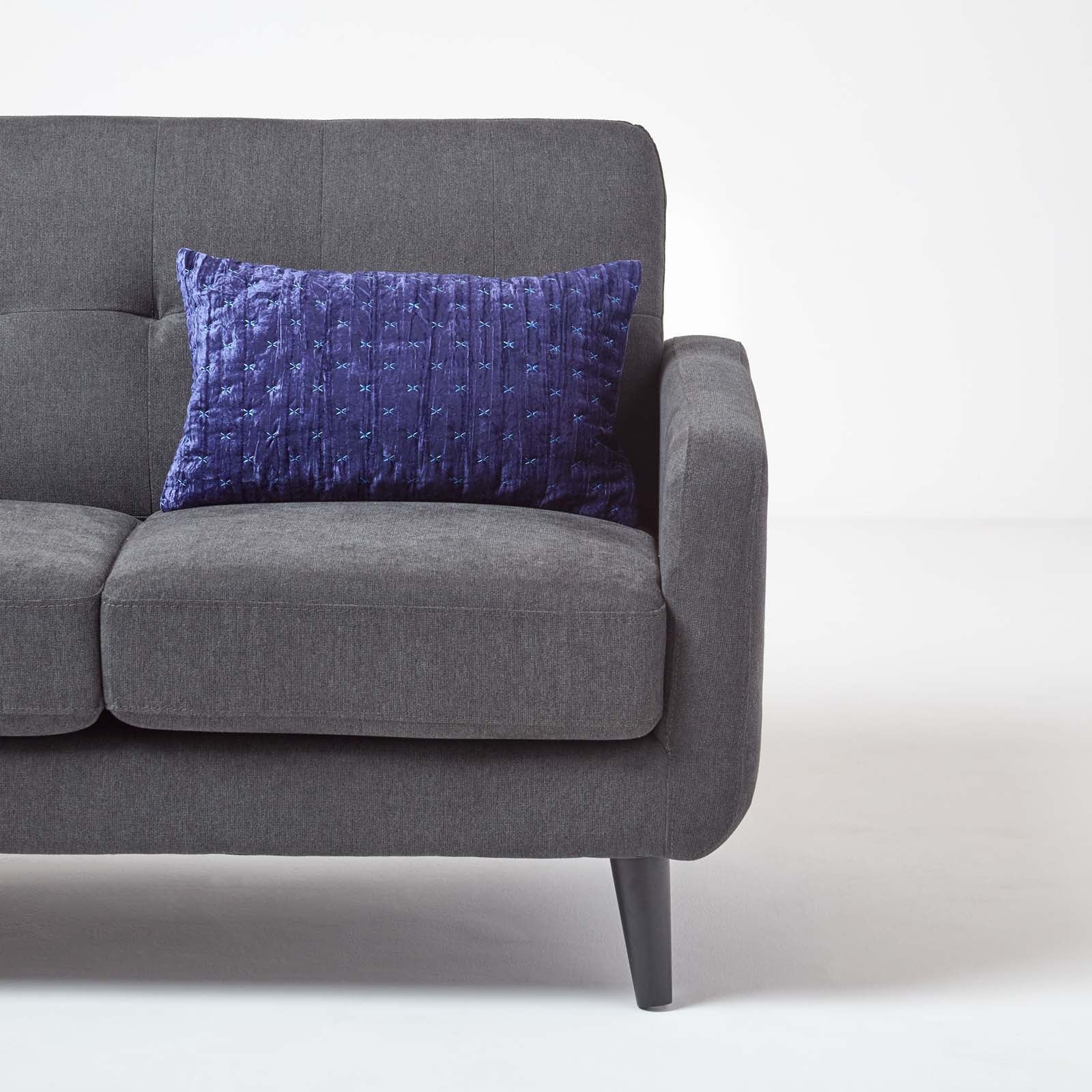 Crushed Velvet Cushion Cover | 30cm x 50cm | Navy Blue