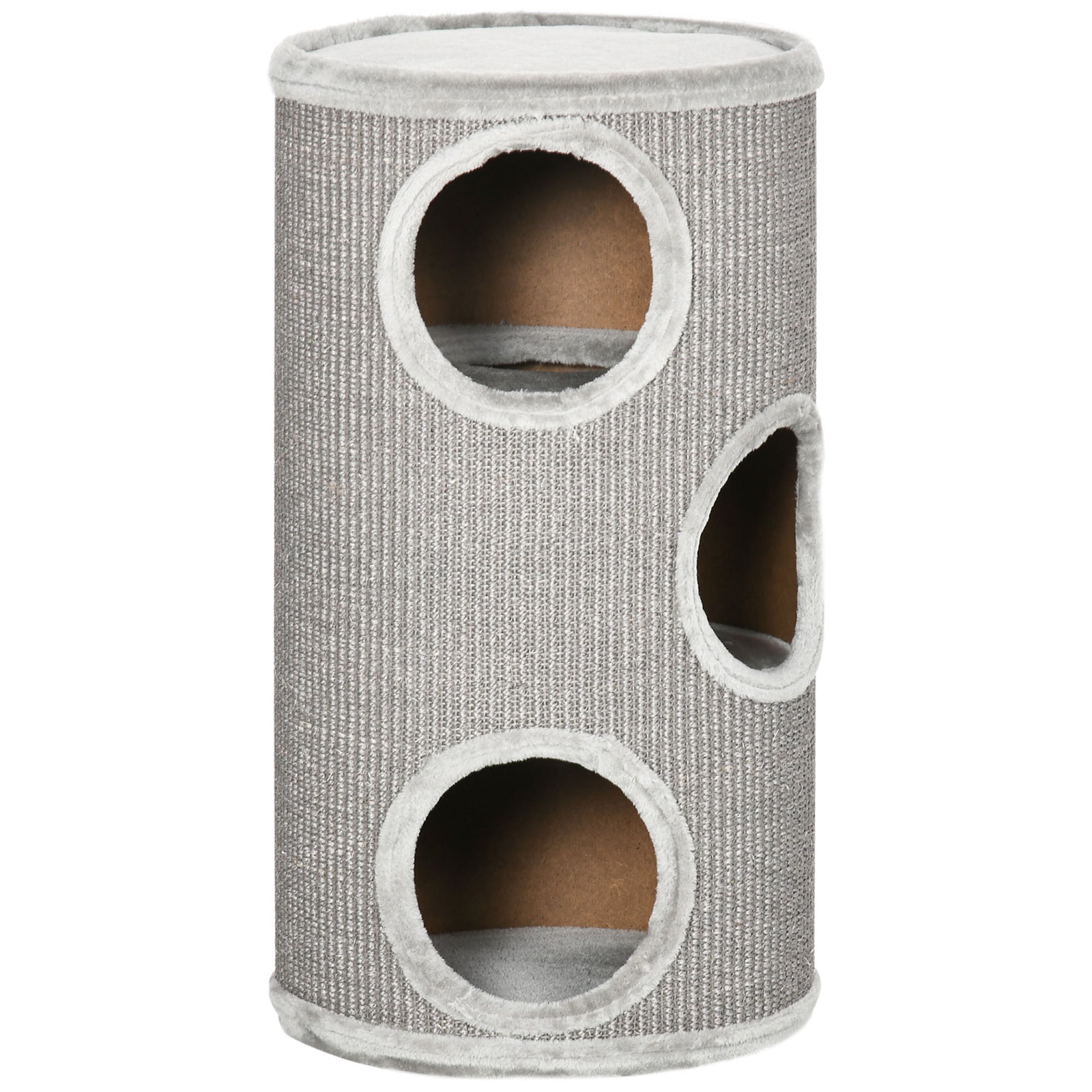 Cat Climbing Frame, Covered With Sisal, Cosy Platform - Light Grey