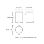 Bathroom Or Kitchen Bin 3l Silver Anti-corrosion Architect S+ Collection